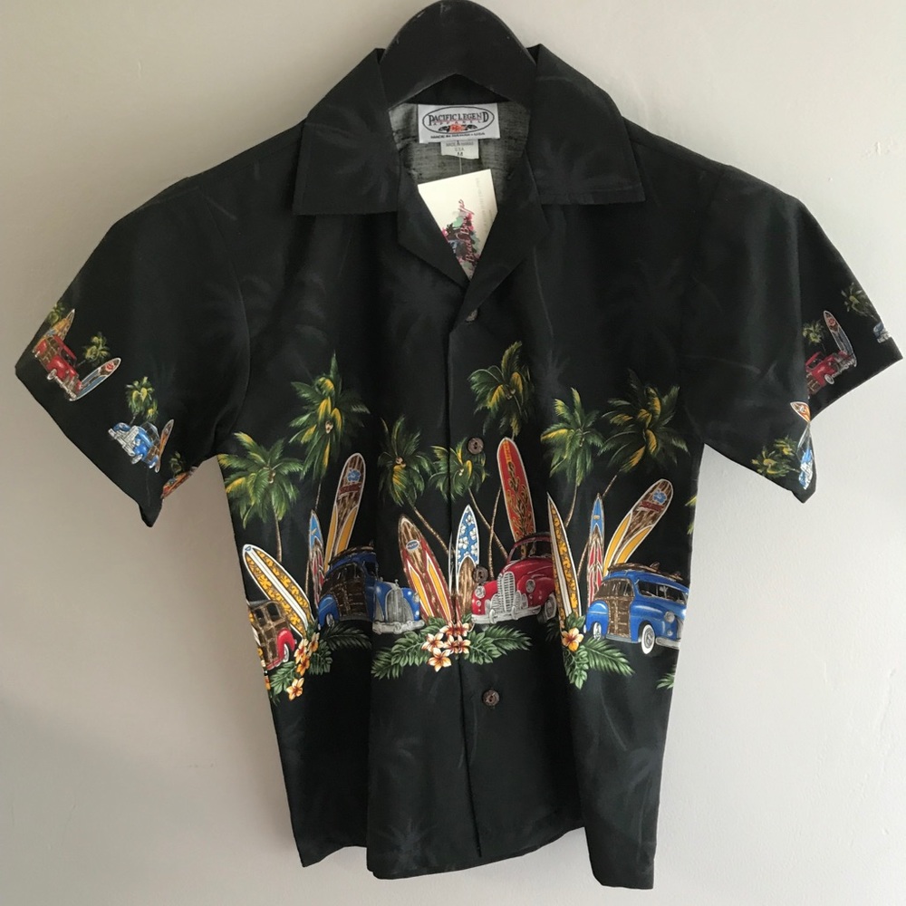 Boys Button Down Hawaiian Shirt